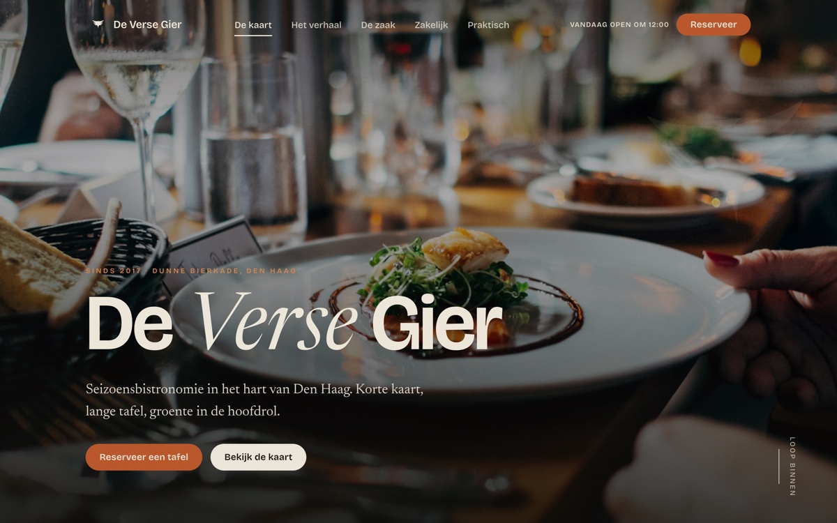 De Verse Gier — websiteontwerp door Haagse Brandmerk