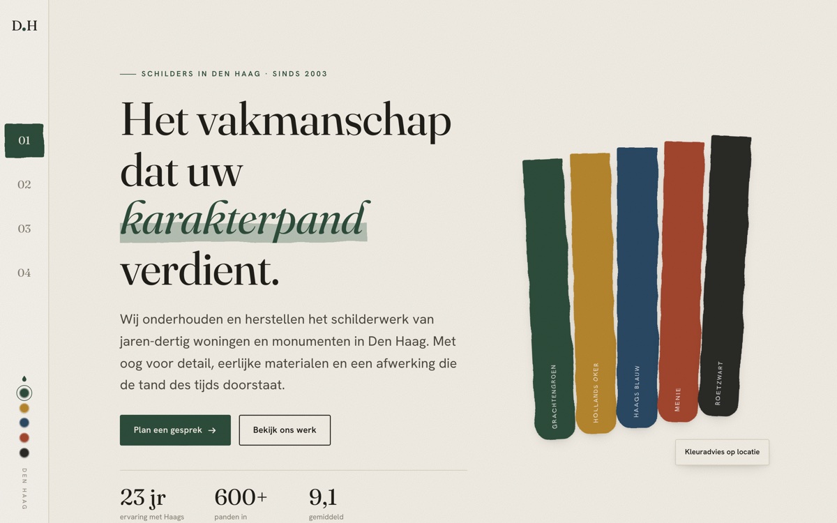 Den Hollander Schilderwerken — websiteontwerp door Haagse Brandmerk