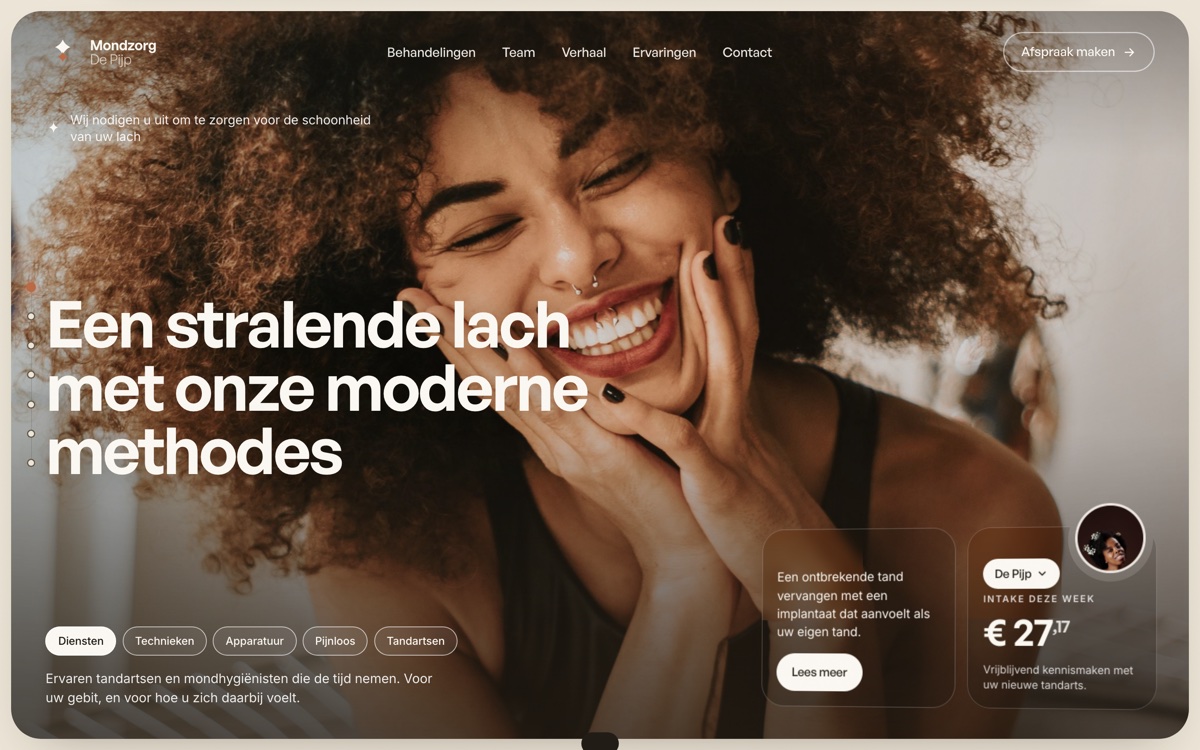 Mondzorg De Pijp — websiteontwerp door Haagse Brandmerk
